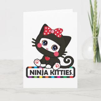 Cartão de saudação do Gatinho Ninja