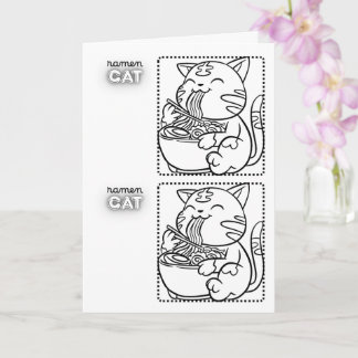 Cartão de Saudação do Gato Ramen * Página para Col