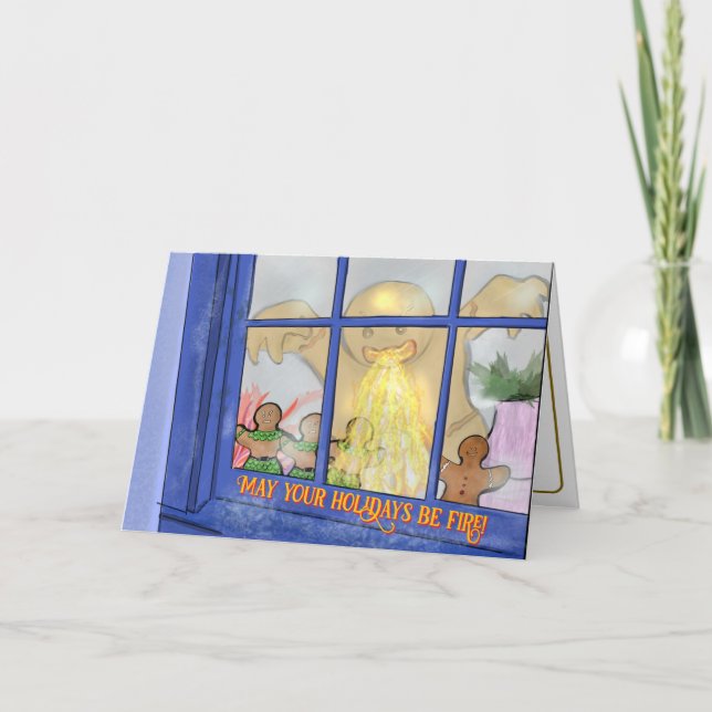 Cartão de Saudação do Homem de Pão Zangado - Desej (Frente)