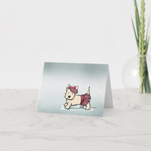 Cartão de Saudação do KiniArt Cairn Rainy Day