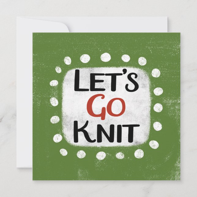 Cartão de Saudação do Knit do Vamos Go (Frente)