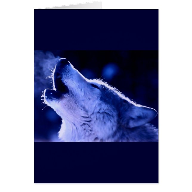 Cartão de Saudação do Lobo da Noite Azul e Howf (Frente)