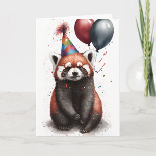 Cartão de Saudação do Partido do Panda Vermelho