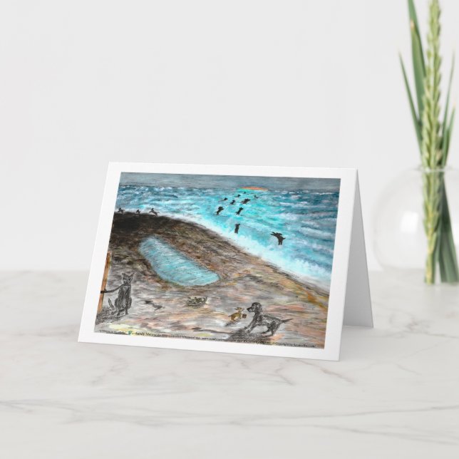 Cartão de Saudação do Partido Doggie Beach (Frente)