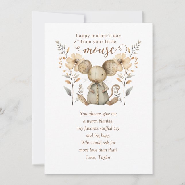 Cartão de saudação do primeiro Dia de as mães do m (Frente)