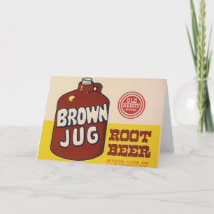 cartão de saudação do rótulo de cerveja marrom jug