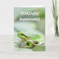 Cartão de saudação do sapo com o texto TOADally Ad