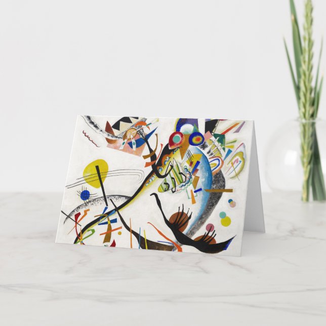 Cartão de Saudação do Segmento Azul Kandinsky (Frente)