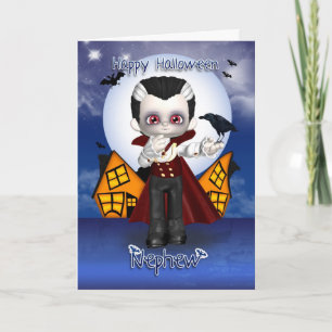 cartão de saudação do sobrinho divertido vampiro h