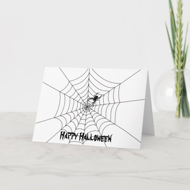 Cartão de Saudação do Spider Web Halloween - Vazio (Frente)