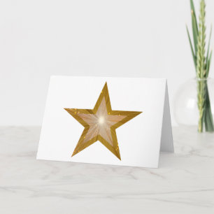 Cartão de saudação do Star Dourado branco