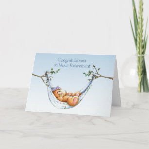 Cartão de Saudação do Urso de Aposentação Hammock