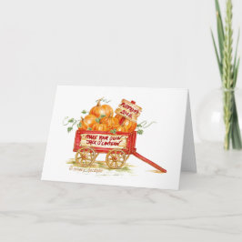 Cartão de Saudação do Vagão de Abóbora Halloween