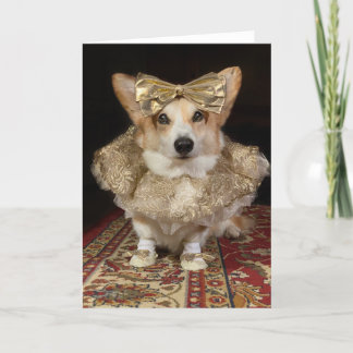 Cartão de saudação do Vazio Ballerina Corgi