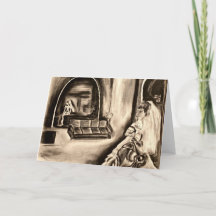 Cartão de Saudação do VAZIO de Desenho de Carvão B