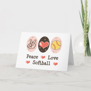 Cartão de Saudação do Vazio Softball Peace Love