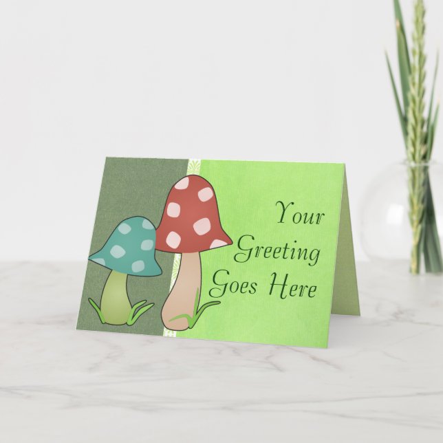 Cartão de Saudação do Woodland Toadstool (Frente)