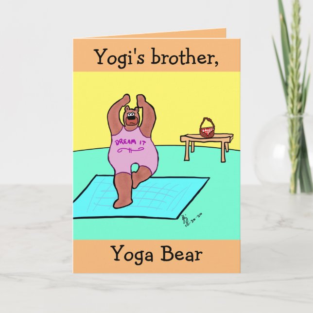 Cartão de saudação do Yoga Bear Namaste (Frente)