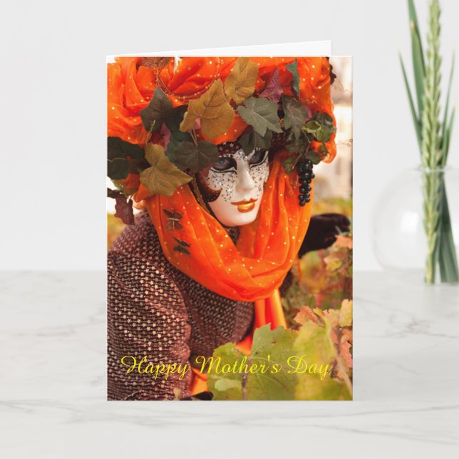 Cartão de Saudação Dobrada do Dia de as mães de Ca (Frente)