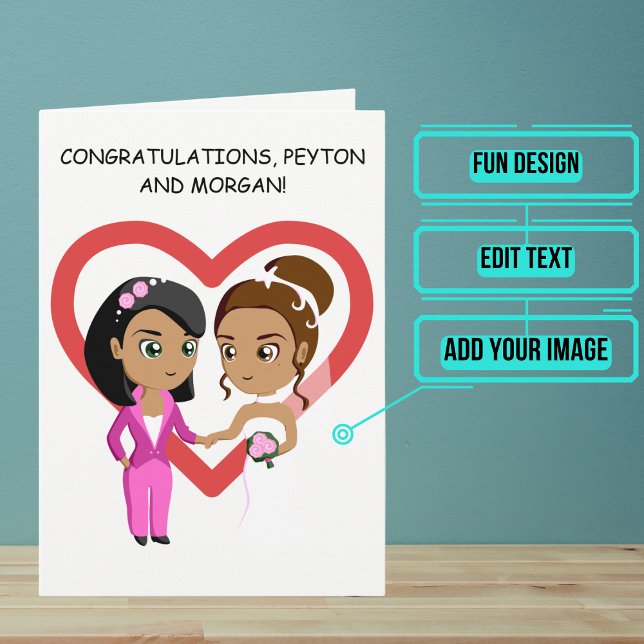 Cartão de saudação dobrado (Send your love and congratulations with a modern and unique twist.)