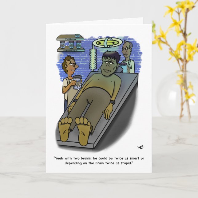 Cartão de Saudação Dobrado ao Cérebro (Flor Amarela)