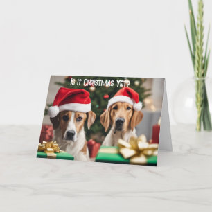 Cartão de Saudação Dobrado Cartão de Natal Cão Ado