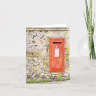 Cartão de saudação dobrado com aquarela