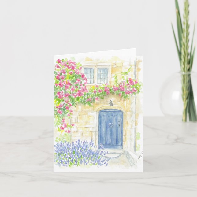 Cartão de saudação dobrado com arte original (Frente)