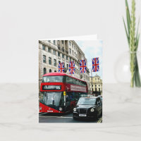 Cartão de saudação dobrado com fotografia de Londr