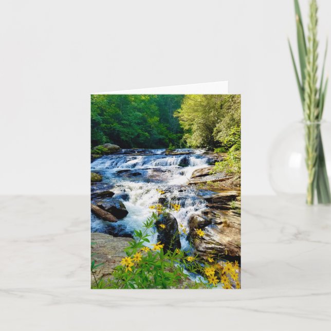 Cartão de saudação dobrado com o motivo da naturez (Frente)