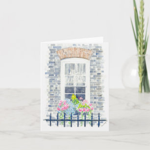 Cartão de saudação dobrado com pintura a aquarela