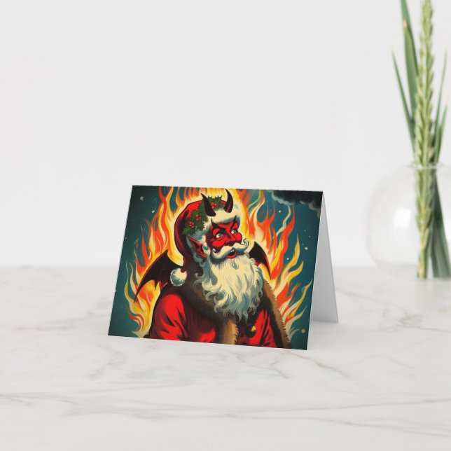 Cartão de Saudação Dobrado da Cláusula de satã (Frente)