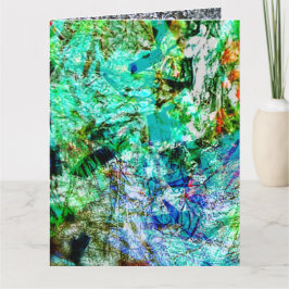 Cartão de saudação dobrado de abstrato azul calmo,