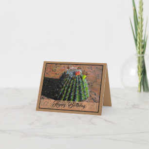 Cartão de Saudação Dobrado de Barrel Cactus