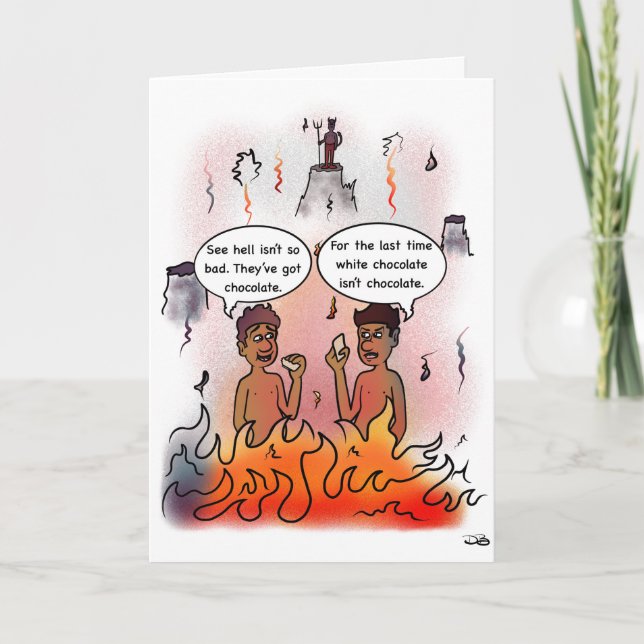 Cartão de Saudação Dobrado de Chocolate Branco (Frente)