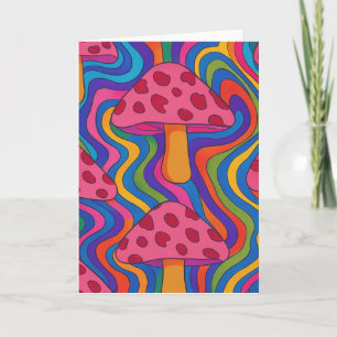 Cartão de Saudação Dobrado de Cogumelo Psicotrópic