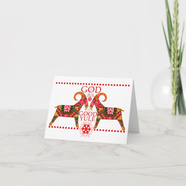 Cartão de Saudação Dobrado de Jul Bock, Natal esca (Frente)