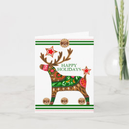 Cartão de Saudação Dobrado de Reindeer Xmas Escand