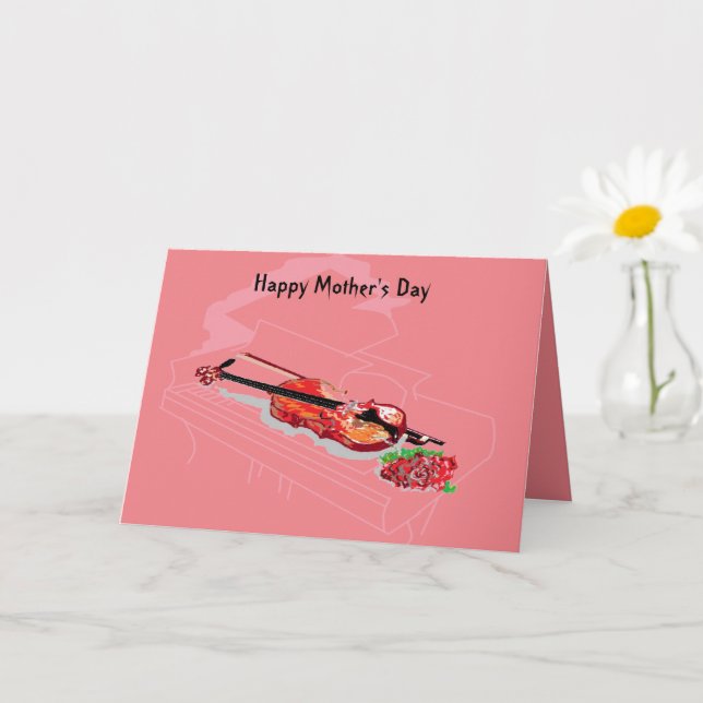 Cartão de Saudação Dobrado : Dia de as mães Feliz (Planta pequena)