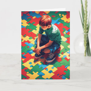 Cartão de Saudação Dobrado do Autismo