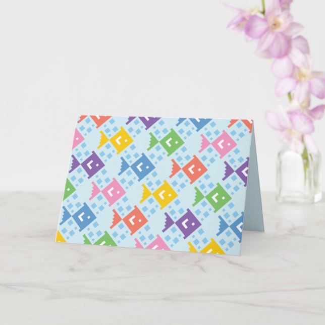 Cartão de Saudação Dobrado do Padrão de Peixe Colo (Orquídea)