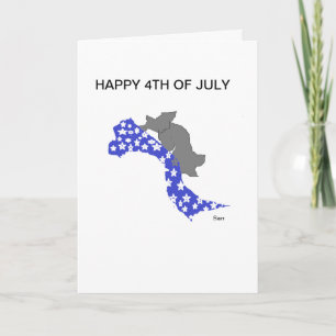 Cartão de Saudação Dobrado FELIZ 4 DE JULHO