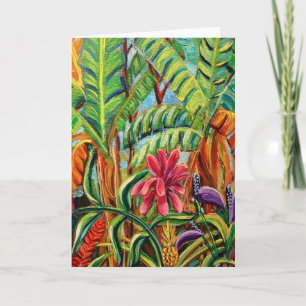 Cartão de Saudação Dobrado Jardim Tropical