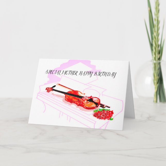 Cartão de Saudação Dobrado Mãe Especial de Anivers (Frente)