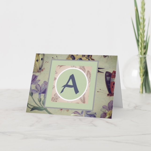 Cartão de Saudação Dobrado MONOGRAM PERSONALIZADO (Frente)