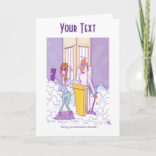 Cartão de Saudação Dobrado Narcisista (Frente)