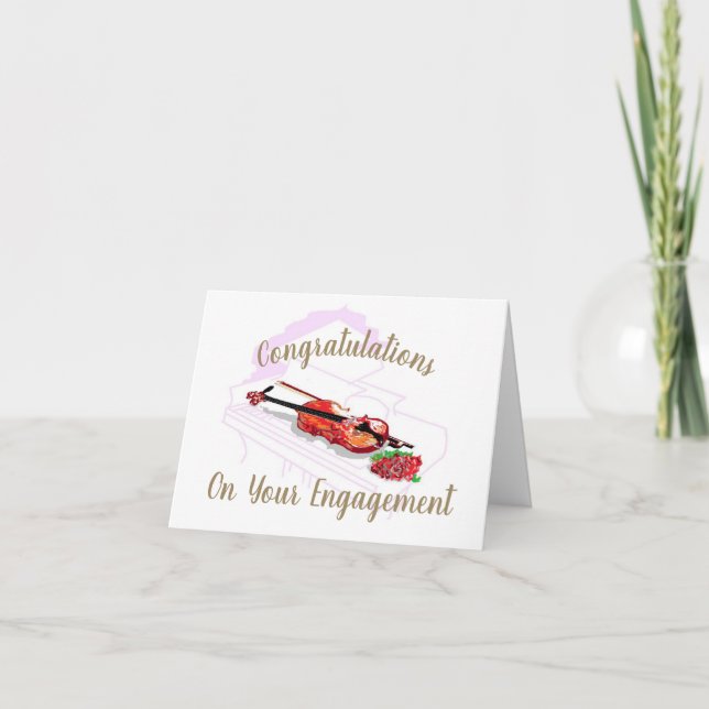 Cartão de saudação dobrado : Noivado (Frente)