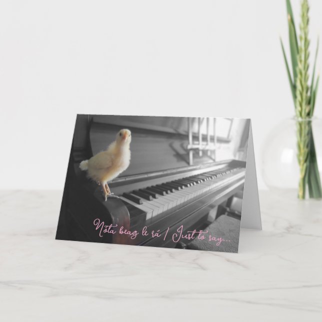 Cartão de Saudação Dobrado Nóta beag le rá / Apena (Frente)