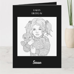 Cartão de saudação dobrado para coloração de