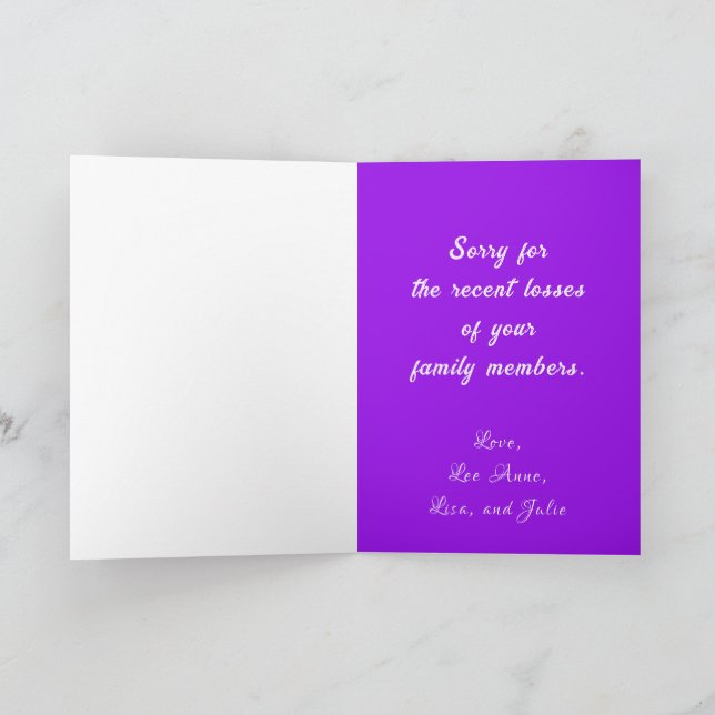 Cartão de saudação dobrado para compartilhar simpa (Interior)